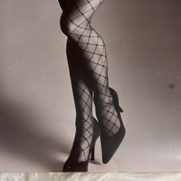 Nordstrom Fashion Vintage Faux Stringer Control Pantyhose Sheer Toe Black Size B - Picture 4 of 13